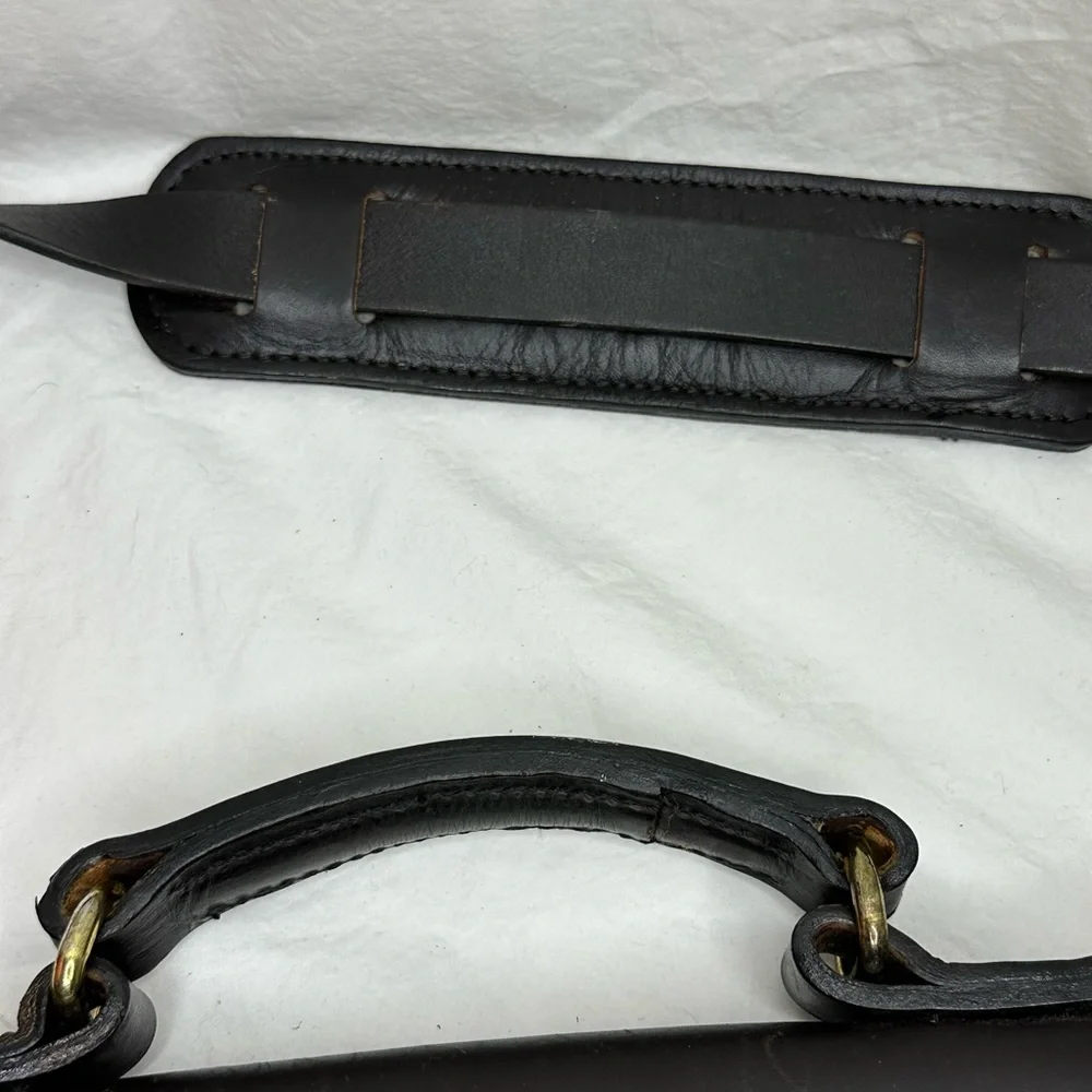 CC Filson‎ Co Seattle Briefcase Brindle Leather Black Field Satchel Strap USA